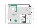 Grundriss Wohnung Nummer 5 mit Abstellraum